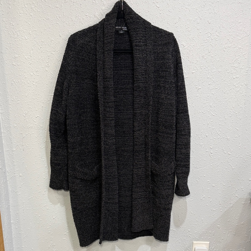 Barefoot Dreams Cozy‎ Black Open-Front Cardigan